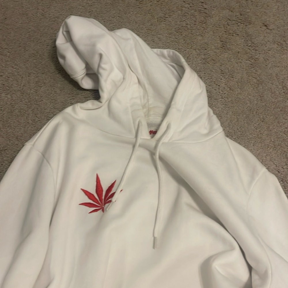 Medmen Men's Medium White 100% Cotton Pullover Hoodie Jacket New W/O Tag